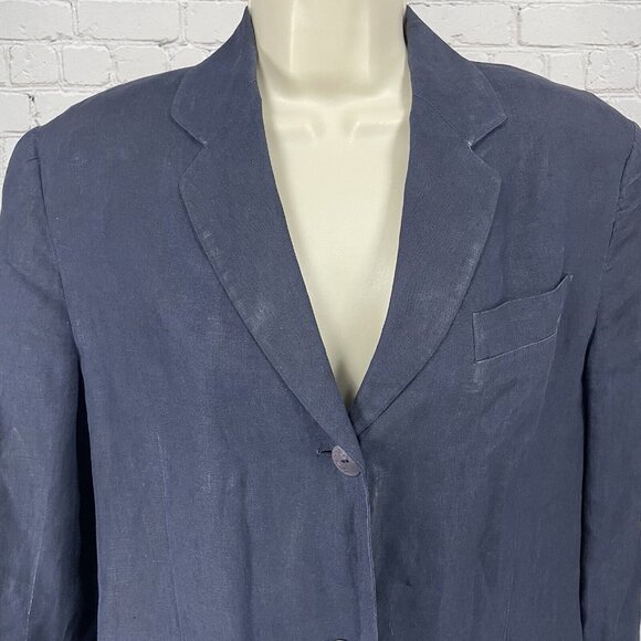 VTG Vestimenta Blue Linen Italian Lightweight 3 Button Blazer Jacket Size Medium - Picture 13 of 13